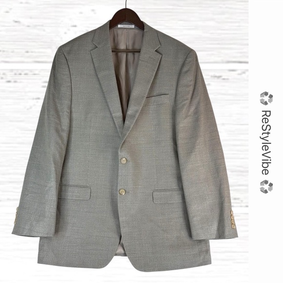 LAUREN RALPH LAUREN Men’s Size 44L Jacket Blazer Suit Coat Wool Silk Blend - Picture 1 of 16
